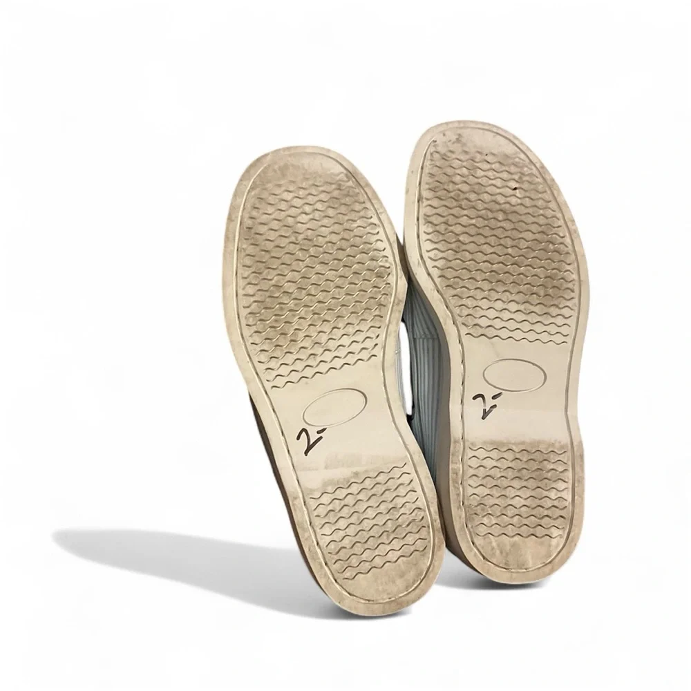 White and Blue Moccasins‎ with Slip-On Design